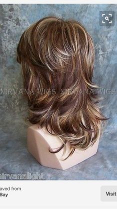 Shag Layers, Deep Auburn, Copper Blonde, Hair Illustration, Synthetic Wig