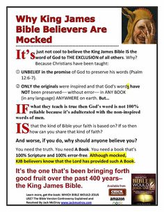 a poster with an image of a man holding his hands up to his face and the words, why king james bible believeers are mocked