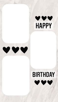 the happy birthday card has hearts on it