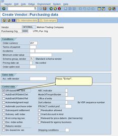 a screenshot of the vendor purchasing data