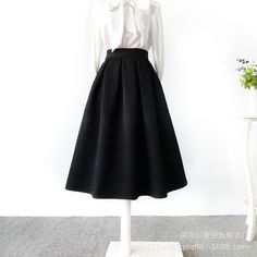 Olivia Mark - Black Umbrella Skirt with Puffy Design and Floral Detail A Line Skirt Outfits, Puffy Design, Black Umbrella, Umbrella Skirt, Jacquard Skirt, Long Skirts For Women, Party Skirt, Black High Waist, Body Con Skirt