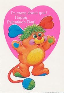 a valentine card with an image of a teddy bear holding a ball and saying i'm crazy about you happy valentine's day