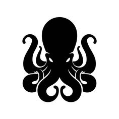 an octopus silhouette on a white background