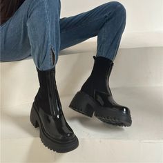 USS Shoes May Women's Boots | ussshoes.com – USS® Shoes Heels And Socks, Cute Shoes Heels, Black Platform Shoes, Thigh High Boots Heels, Genuine Leather Boots, Brand Collaboration, Black Platform, Thigh High Boots, Platform Boots