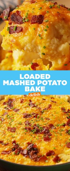 loaded mashed potato bake with bacon and cheese