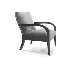 a black and white photo of a chair with armrests that are bent to the side