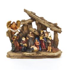 a nativity scene with the birth of jesus