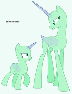 two little ponys are standing next to each other with the caption that says, sefran bases