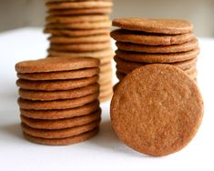 a stack of cookies sitting next to each other