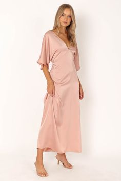 Eliza Maxi Dress - Pink - Petal & Pup USA Dolman Sleeve Maxi Dress, Petal And Pup, Eliza Dress, Resort Dresses, Essential Dress, Usa Dresses, Satin Maxi, Satin Maxi Dress, Pink Maxi Dress