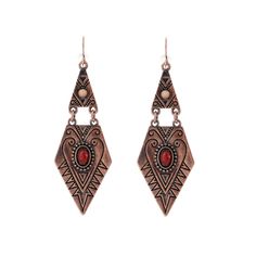 PRICES MAY VARY. GEOMETRIC PENDANT: This bohemian dangle earring with triangle and geometric geometric pendants, gold base color with colorful bead which looks retro and elegant. It's a great choice for earring collection SUITABLE SIZE: This native earrings dangle approximately 2.36 inches long and 0.98 inches wide. The weight of each earring is 21g. Lightweight and make your ear feel comfortable, without burden for long time wearing PREMIUM MATERIAL: The ancient drop earrings are made of safe a Looks Retro, Native Earrings, Pendants Gold, Native American Earrings, Rosé Brown, Earring Collection, Western Boho, Geometric Pendant, Drop Dangle Earrings