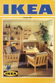 the front cover of ikea magazine with furniture in it