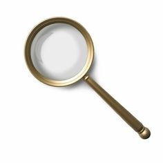 a magnifying glass on a white background with clipping path to the right