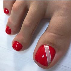 Red Toenail Designs, Trendy Acrylics, Summer 2024 Trends, Pretty Pedicures, Red Toenails