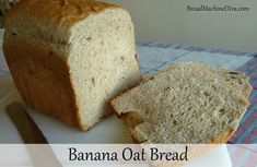 a loaf of banana oat bread sitting on top of a cutting board