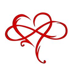 a red heart with two intertwined hearts