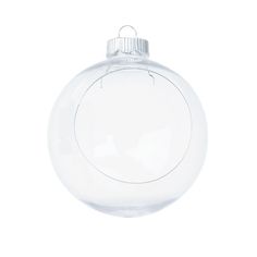 a clear glass ornament on a white background