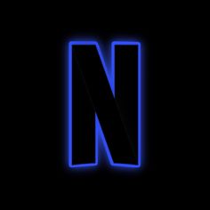 the letter n is illuminated in blue light