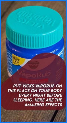 Put Vicks Vaporub On This Place On Your Body Every Night Before Sleeping. Uses For Vicks, Cold Symptoms, Baking Soda Shampoo, Nasal Congestion, Vicks Vaporub, Before Sleep, When You Know, Skin Firming, Reduce Inflammation