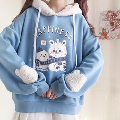 Cartoon Bear Hoodie PN4279 ●Size: Length 63 cm,bust 122 cm,shoulder 62 cm,sleeve 48 cm. ●Material:cotton ●About Shipping: We attach great importance to the orders of each customer and parcel delivery. 1.Processing time: 2-3 business days. 2.Shipping time: 10-15 business days to US, please allow 3-4 weeks shipping to other country.(Shipping times can be affected by variable customs clearance times or public holidays.) Cute Long Sleeve Hoodie, Winter Cotton Hoodie Outerwear, Cute Long Sleeve Fleece Tops, Cute Long Sleeve Top With Drawstring Hood, Fleece-lined Long Sleeve Tops For Streetwear, Cotton Sweater For Cold Weather, Warm Cotton Sweater For Cold Weather, Cotton Hooded Jacket For Fall, Winter Hoodie With Fleece Lining And Long Sleeves