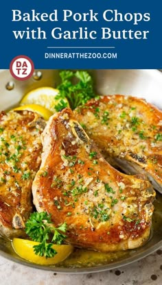 baked pork chops with lemon and parsley