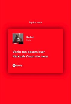 an image of a red background with the words,'venn ton beom kur kerkash '