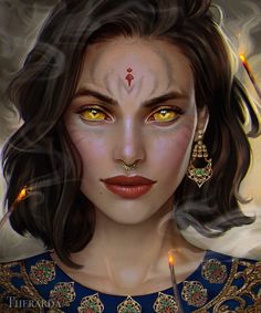 Female Werewolves, Character Female, Fantasy Portraits, Deviant Art, Face Tattoo, Urban Fantasy, Fantasy Inspiration, Dnd Characters