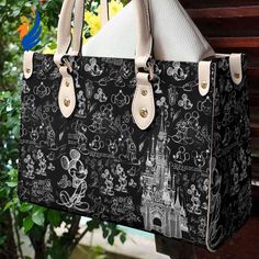 Introducing the Mickey Disney Pattern Leather Handbag for Women Gift 090! This exquisite handbag combines fashion and magic with its Disney Pattern, Leather Bag Tag, Hawaiian Shirt Women, Disney Charms, Handbag For Women, Disney Ladies, Timeless Accessories, Everyday Items, Small Handbags