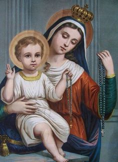 an image of the virgin mary and child jesus