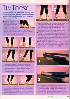 the instructions for how to stretch out your legs and feet with yoga mats on each side