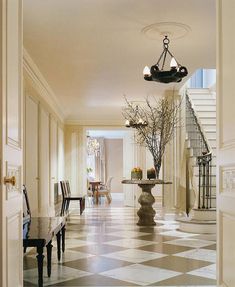 the hallway is clean and ready for guests to use it as a dining room area