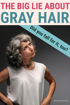 This eye-opening post exposes the big lie about gray hair that's been holding you back. Discover why we've all been duped, how it's hurting us, and learn practical tips to confidently break free from this lie so you can rock your natural silver strands at any age. Say goodbye to expensive dye jobs and hello to empowering self-love. Perfect for women of all ages ready to break free from outdated beauty standards and embrace their naturally gray hair at any age. Wavy Gray Hair, Grey Hair Journey, How To Dye Hair At Home, Gorgeous Gray Hair