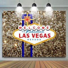 the welcome sign to fabulous las vegas nevada in front of sequins and lights