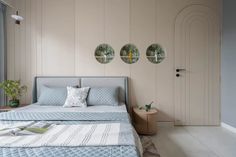 Designing A 3BHK Show Flat For A Recent Residential Development In Surat | TACT Studio Trending Bed Designs, Master Headboard, Laminate Design, 2024 Bedroom, Latest Interior Design Trends, Residential Development, Latest Interior Design, Bed Design Modern, Beautiful Home Designs