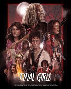 the movie poster for final girls, which features characters from various films and shows them