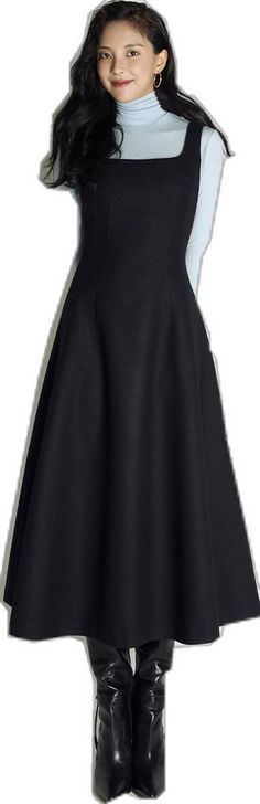 Classic Black A-line Skirt, Elegant Black A-line Skirt, Formal Flared Dresses, Formal Solid Color Flared Dresses, Solid Color Flared Skirt Dress For Formal Occasions, Black Flared Skirt Dress For Fall, Classic Black H-line Dress, Black A-line Skirt For Formal Occasions, Black Full Skirt Dress For Work