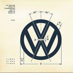 an image of a vw logo with measurements