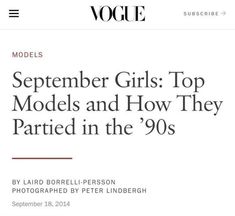 the cover of an article about models and how they are partied in the'90's