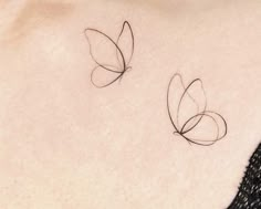 Butterfly Tattoo With Letters, Fine Line Monarch Butterfly Tattoo, Simple Line Butterfly Tattoo, Elegant Butterfly Tattoo, Tiny Fine Line Butterfly Tattoo, Bee Tattoos For Women, Butterfly Single Line Tattoo, Fineline Butterfly Tattoo, Fine Line Butterfly