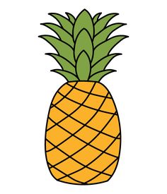 a drawing of a pineapple on a white background