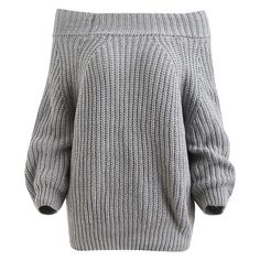 Off The Shoulder Plain Sweater - Light Gray - 3I00167917 - Women's Clothing, Women's Sweaters, Women's Pullovers  #WomensPullovers #Women's #Clothing # #Women's #Sweaters # #Women's #Pullovers Affordable Clothing Websites, Plain Sweaters, Long Sleeve Knit Sweaters, Clothing Websites, Knitting Women Sweater, Chunky Sweater, Sweaters Knitwear, Affordable Clothes, Knit Shirt