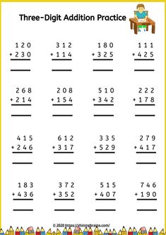 two digit addition and subtraction test worksheet for the third grade student