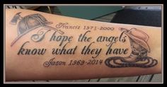 Black Memorial Tattoos, Memorial Tattoo For Daughter Lost, I Hope The Angels Know What They Have Tattoo, Cowboy And Angel Tattoo, Memorial Tattoo For Brother Lost, Cowboy Boots And Hat Memorial Tattoo, Meaningful Memorial Tattoos, Remember Me Tattoo, Western Memorial Tattoos