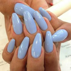 Nails Azul Bebe, Powder Blue Nails, Blue Gel Nails, Baby Blue Nails, Blue Gel, Blue Nail, Santa Marta, Oval Nails