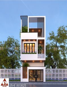 this is an image of a two story house with balconyes and balconies