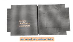 two pieces of cloth with the words roche - stoffe innensoff on them