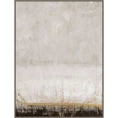 an abstract painting with brown and white colors on the bottom, along with black and gold accents