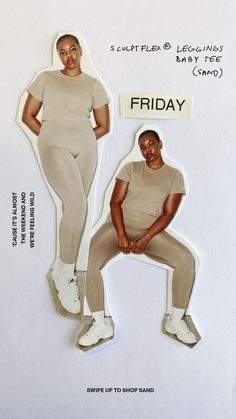 an advertisement for leggings is shown in the shape of a woman's body