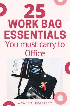 25 work bag essentials for office Work Purse Essentials, Work Bags For Women Essentials, Work Bag Organization, Office In A Bag, Emergency Sewing Kit, University Essentials