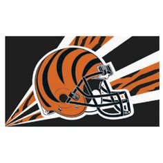 an orange and black football helmet with a tiger stripe on it